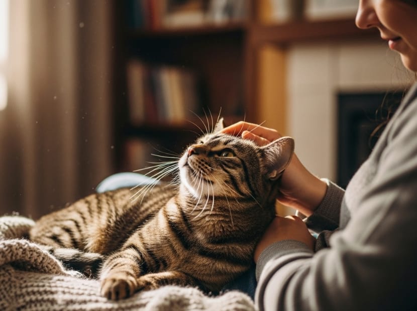 Cat behavior explained through slow blinking, head bumps, and relaxed tail posture as signs of trust